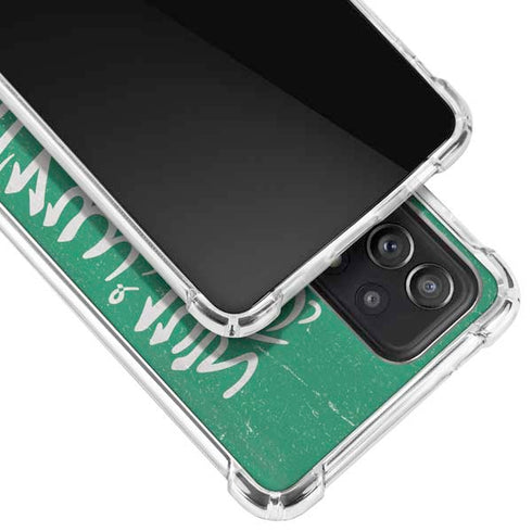 Saudi Arabia Flag Distressed Galaxy A72 5G Clear Case